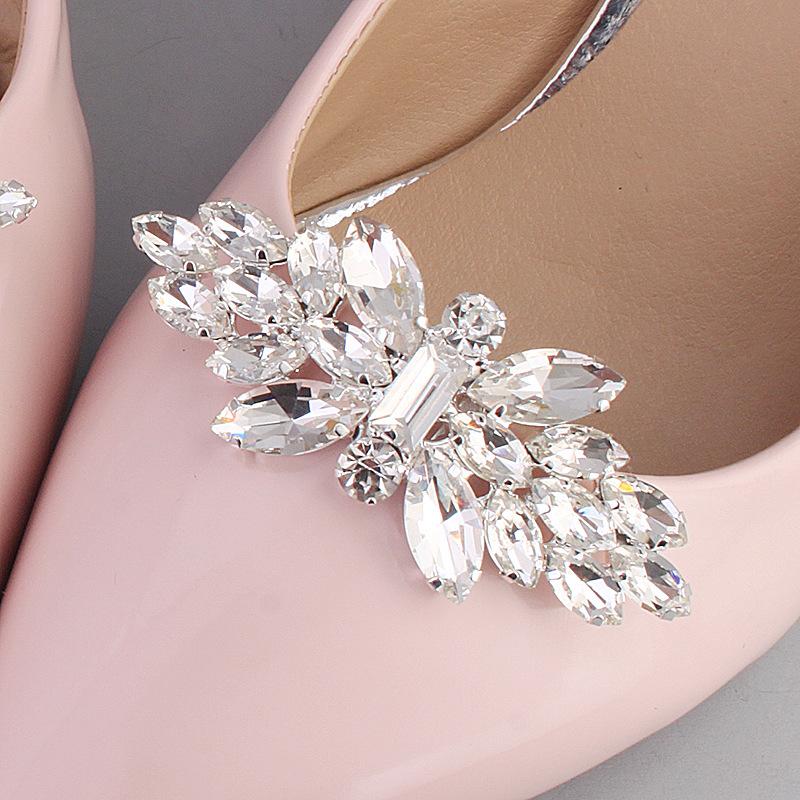 1 Pair Bling Bow Shoe Clips Detachable Rhinestone Shoe Accessories Women  Pumps Shoe Buckle Shoe Embellishment for Wedding Party
