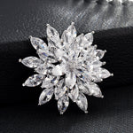 NZ Bridal Luxury Vintage Alloy Floral Wedding Brooch For Female Zircon Mosaic Pin