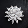 NZ Bridal Luxury Vintage Alloy Floral Wedding Brooch For Female Zircon Mosaic Pin