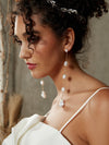 White Irregular Alloy Chic Wedding Baroque Pearl Drop Earrings 