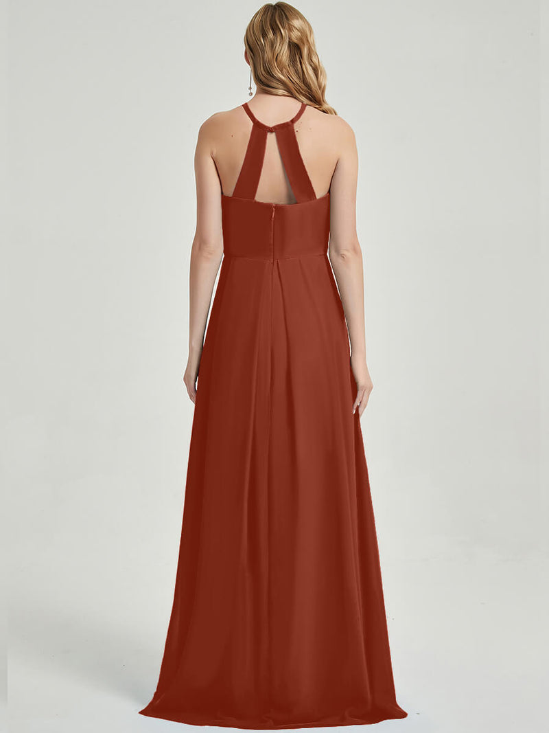 Rusty Red Chiffon Bridesmaid Dress Sarah