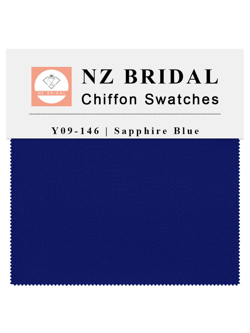 Sapphire Blue Fabric Swatch Samples Chiffon