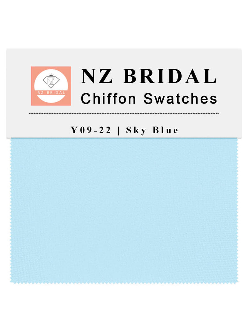 Sky Blue Fabric Swatch Samples Chiffon