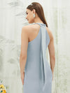 Cornflower Blue Halter Neck Satin bridesmaid dresses EB30520 Emerson NZ Bridal detail1