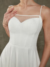 White Sheer Sweetheart Neckline Floor Length Wedding Dress Freya