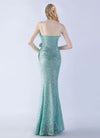 NZ Bridal Agua Feather Spaghetti Straps Maxi Sequin Prom Dress 31365 Sadie b