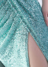 NZ Bridal Agua Feather Spaghetti Straps Maxi Sequin Prom Dress 31365 Sadie detail1