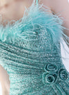 NZ Bridal Agua Feather Spaghetti Straps Maxi Sequin Prom Dress 31365 Sadie detail2