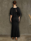 NZ Bridal Black Ruffle Shawl Lace Maxi Prom Dress 0142AEM Molly b