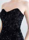 NZ Bridal Black Sequin Mermaid Prom Dress with Slit 31155 Victoria detail2