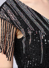 NZ Bridal Black Sequin Velvet Mermaid Prom Dress 18630 Gianna detail2