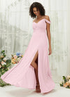 NZ Bridal Blush Convertible Chiffon Maxi Slit Bridesmaid Dress TC30219 Celia d