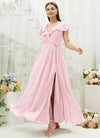 NZ Bridal Blush V Backless Chiffon Slit Bridesmaid Dress AZ31002 Jael a