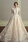 NZ Bridal Cap Sleeves Cathedral Train Lace Bridal Dresses TM31101 Aubrey Diamond White a