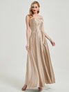 NZ Bridal Champagne Strapless Maxi Satin bridesmaid dresses 587XC Lillie c