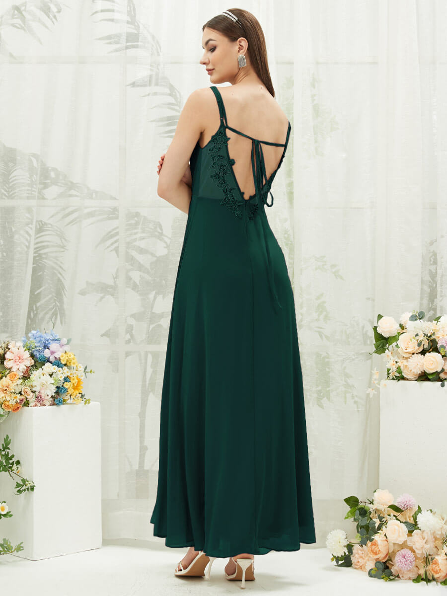 NZ Bridal Chiffon Emerald Green Backless bridesmaid dresses 01692ES Aria a