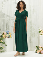 NZ Bridal Chiffon Emerald Green Maxi bridesmaid dresses 0164aEE Mila a