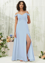 NZ Bridal Cornflower Blue Convertible Slit Chiffon Bridesmaid Dress TC0426 Heidi a