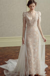 NZ Bridal Diomand White Nude Backless Sheath Lace Wedding Dresses TM31103 Ximena d