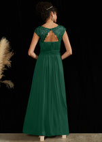 NZ Bridal Elegant Pleated Chiffon Lace Emerald Green bridesmaid dresses 09996ep Ryan b
