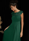 NZ Bridal Elegant Pleated Chiffon Lace Emerald Green bridesmaid dresses 09996ep Ryan c