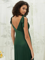 NZ Bridal Emerald Green Detachable Satin Backless bridesmaid dresses BH30512 Gloria detail1