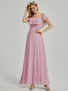 NZ Bridal Mauve Off Shoulder Maxi Chiffon Ruffle bridesmaid dresses 00968ep Iris b