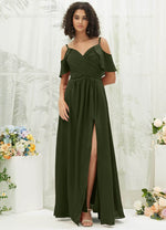 NZ Bridal Olive Ruffle Sleeves Sweetheart Bridesmaid Dress AM31003 Fiena a