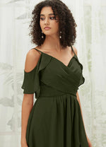 NZ Bridal Olive Ruffle Sleeves Sweetheart Bridesmaid Dress AM31003 Fiena d