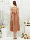 NZ Bridal Pleated Cowl Neck Satin Bronzer bridesmaid dresses AA30511 Ceci b