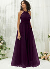 NZ Bridal Plum Backless Tulle Floor Length bridesmaid dresses R1025 Naya c