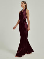 NZ Bridal Satin Rompers EB30S19 Poppy Cabernet d