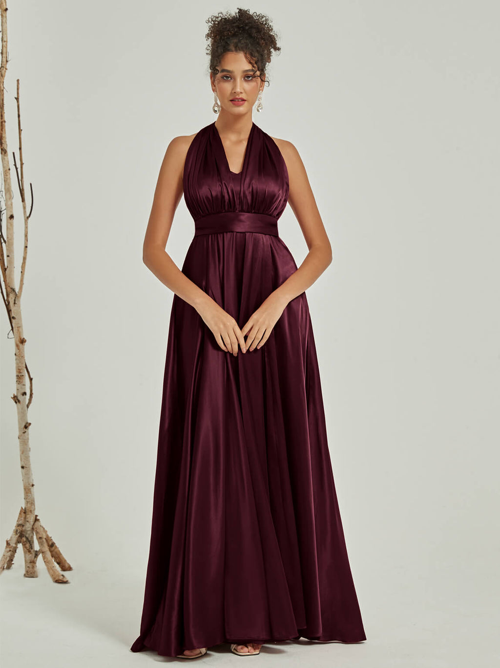 NZ Bridal Satin bridesmaid dresses JS30218 Winnie Cabernet g1