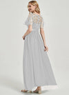 NZ Bridal Silver Grey Sequin Tulle Boat Neck Flowy Prom Dress 00904EP Miyuki b