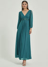 NZ Bridal Teal Chiffon Flowy Maxi bridesmaid dresses 00461ep Liv c