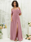 NZ Bridal Vintage Chiffon A Line Maxi Bridesmaid Dress with Pocket AM31003 Fiena a