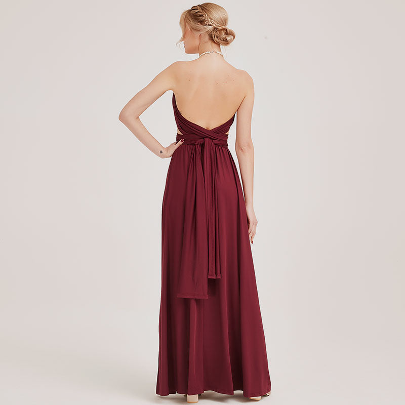 Wine Red Infinity Wrap Dresses NZ Bridal Convertible Bridesmaid Dress One Dress Endless possibilities