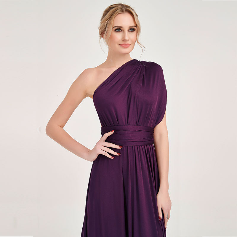 Dark Purple Infinity Wrap Dresses NZ Bridal Convertible Bridesmaid Dress One Dress Endless possibilities