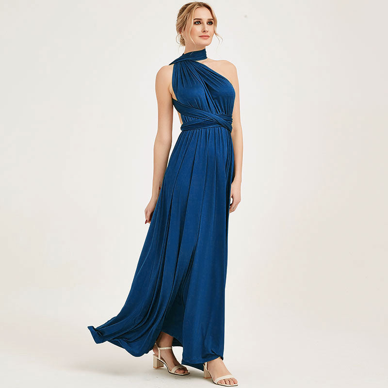 [Final Sale] Ink Blue Infinity Wrap Maxi Bridesmaid Dress