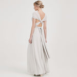 Silver Gray Infinity Wrap Dresses NZ Bridal Convertible Bridesmaid Dress One Dress Endless possibilities