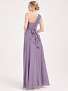 Dusty Purple Multi Ways Wrap Convertible Bridesmaid Dress Strapless Chiffon A-line Gown For Bridesmaid Party - CHRIS