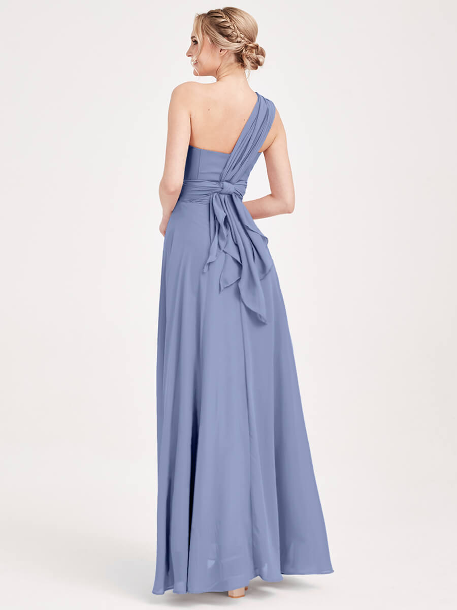 Slate Blue CONVERTIBLE Chiffon Bridesmaid Dress