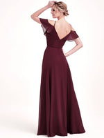 1 Of 3 Ways Chiffon Convertible Bridesmaid Dress Burgundy A Line Gown