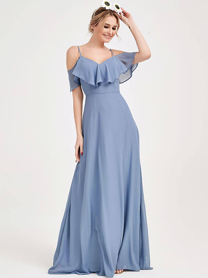 Zola Slate Blue CONVERTIBLE Bridesmaid Dress