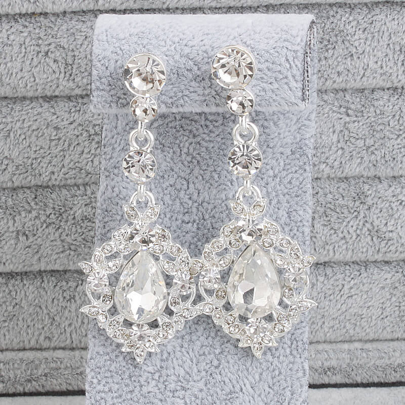 Delicate Wedding Earrings with Rhinestones