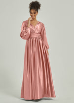 NZBridal Satin bridesmaid dresses AM31004 Dusty Pink a