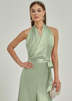 NZBridal Satin Rompers EB30S19 Poppy Sage Green c