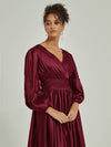 NZBridal Satin bridesmaid dresses AM31004 Josie Burgundy details