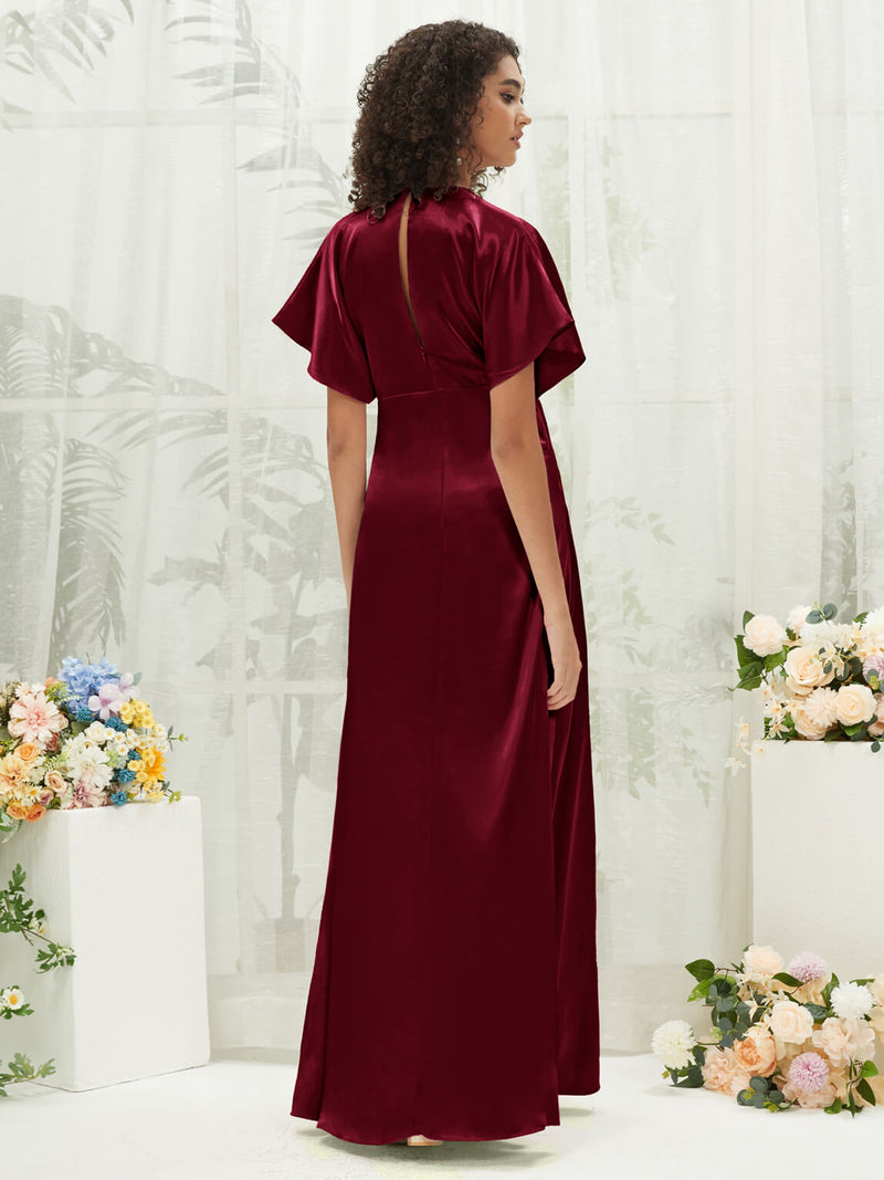 NZBridal Satin bridesmaid dresses BG30301 Jesse Burgundy b