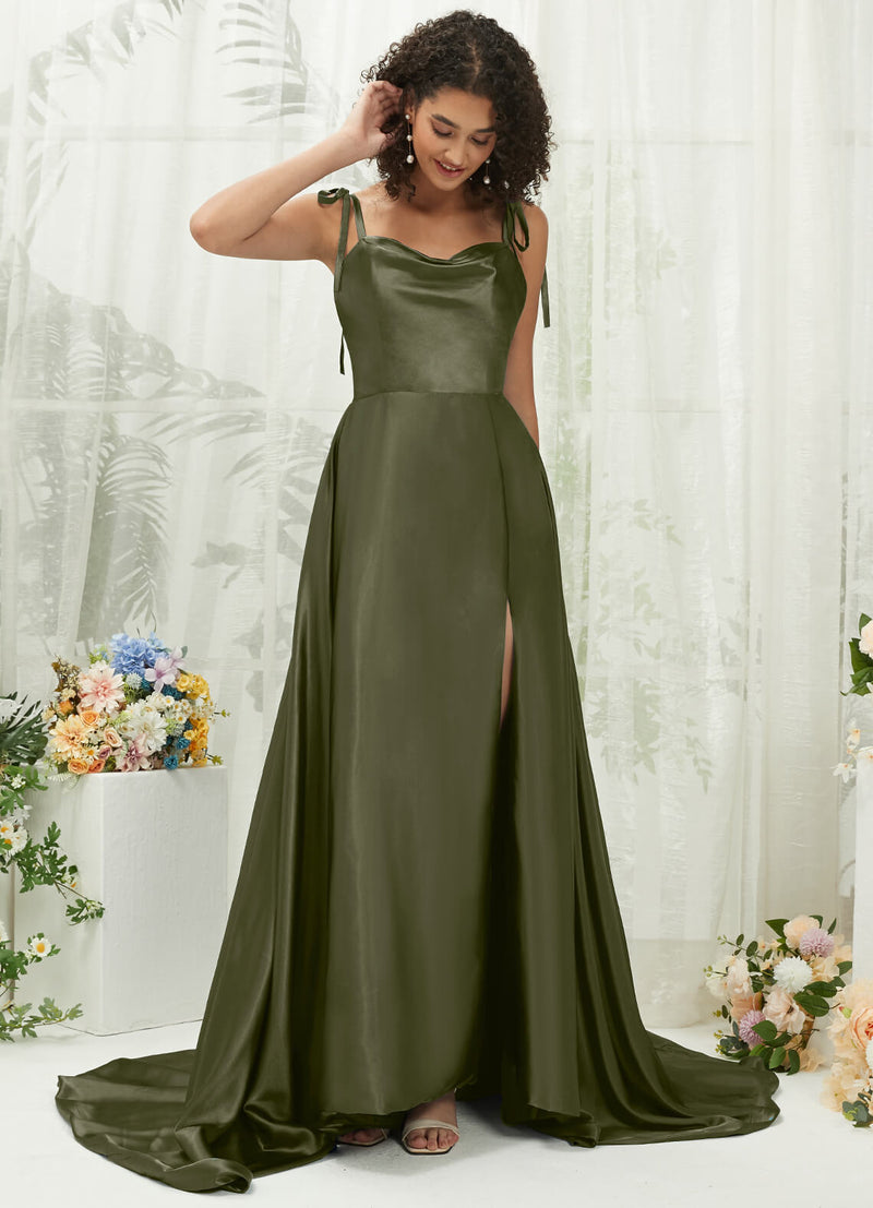 NZBridal Satin bridesmaid dresses XC30113 Juliet Olive Green a